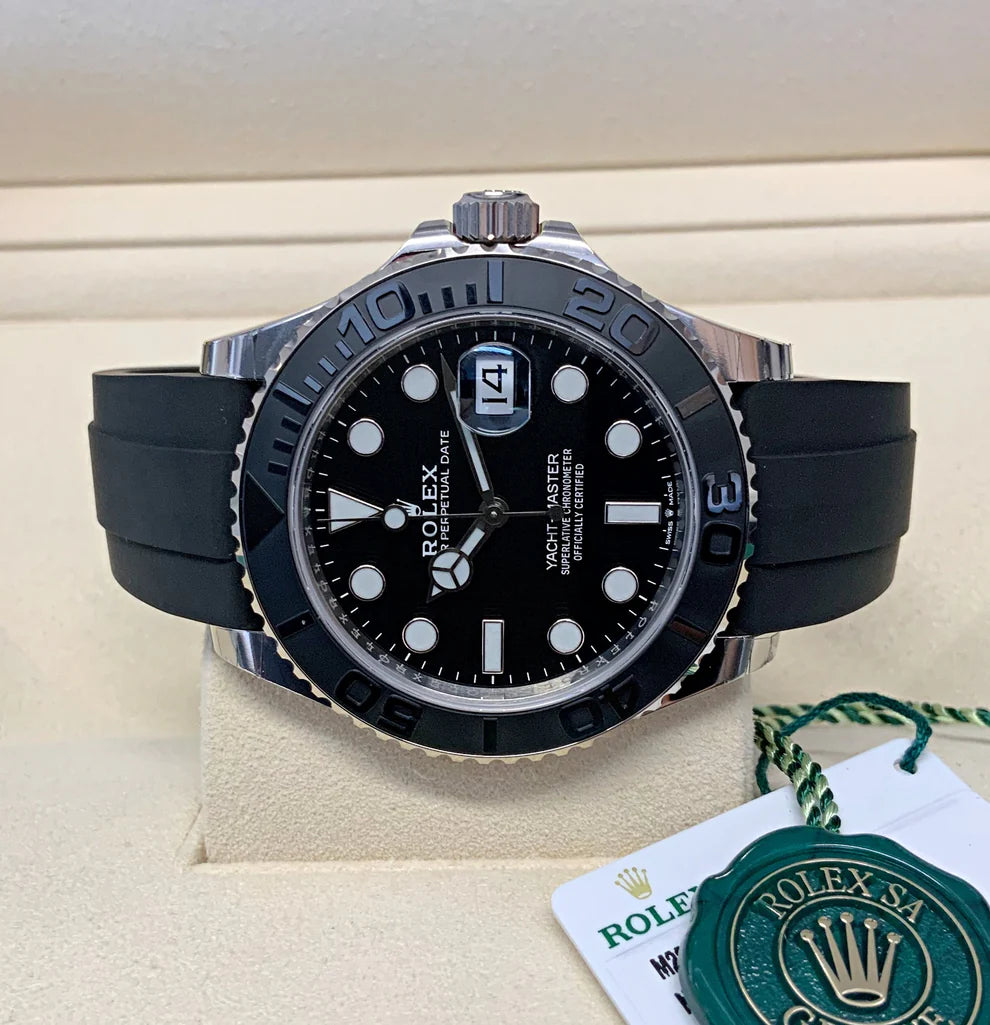 Yacht-Master 42 mm Oro blanco Oysterflex esfera negra