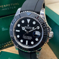 Yacht-Master 42 mm Oro blanco Oysterflex esfera negra